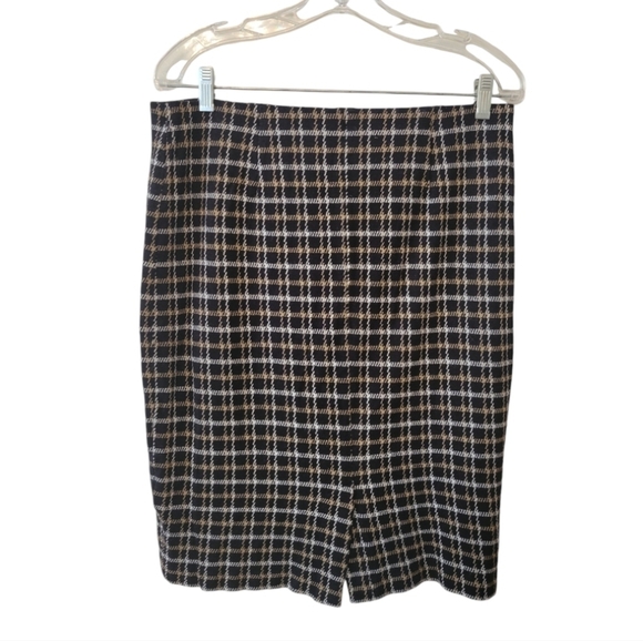 J. Jill Ponte Plaid Pencil Skirt Size Medium Petite - Picture 3 of 5